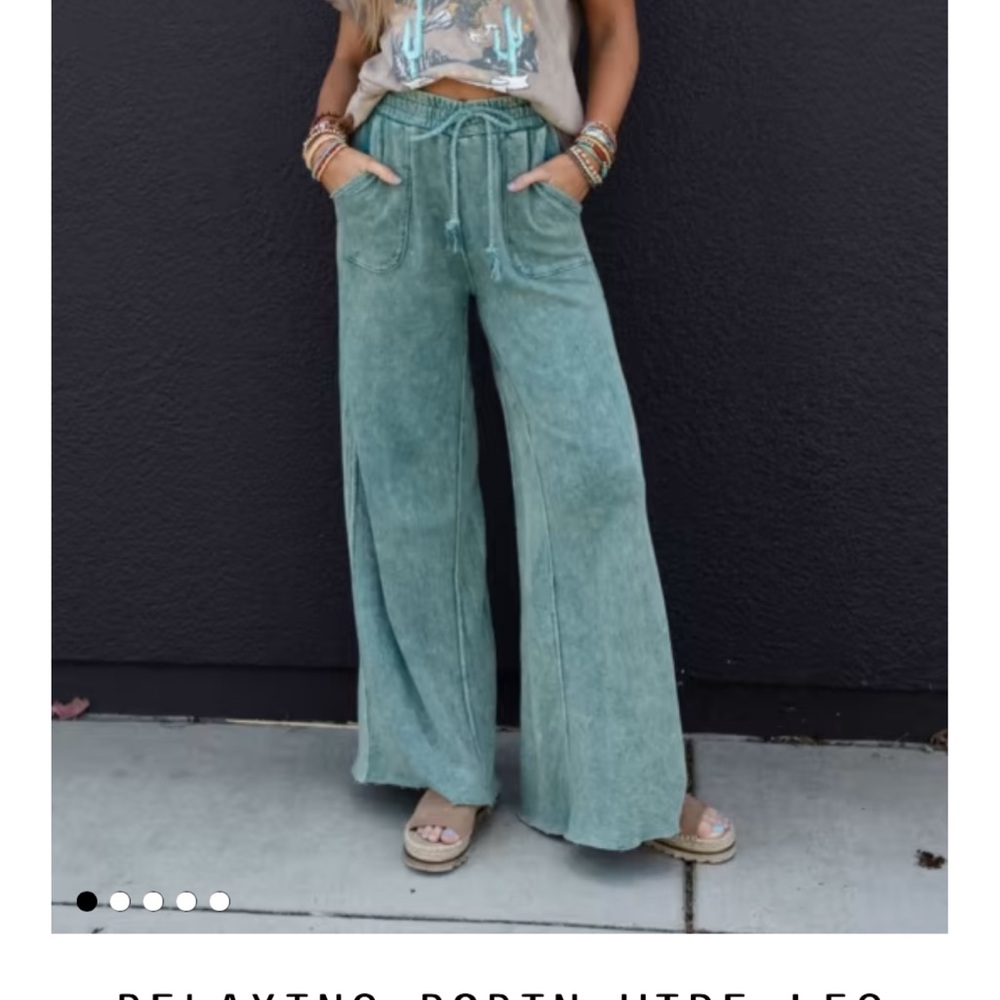 Three Bird Nest Teal Flare Pants